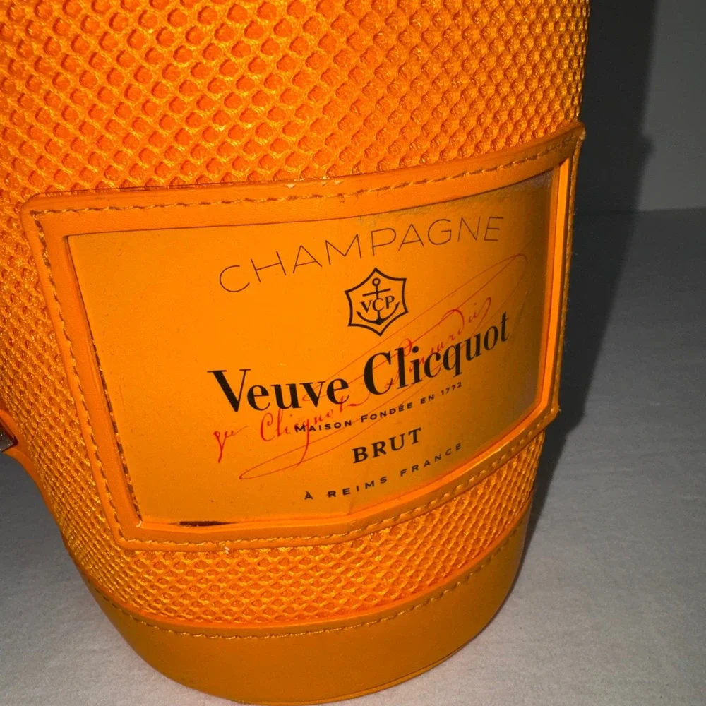 Veuve Clicquot Ice Jacket Champagne Bottle Cooler Bag Orange Neoprene Insulated